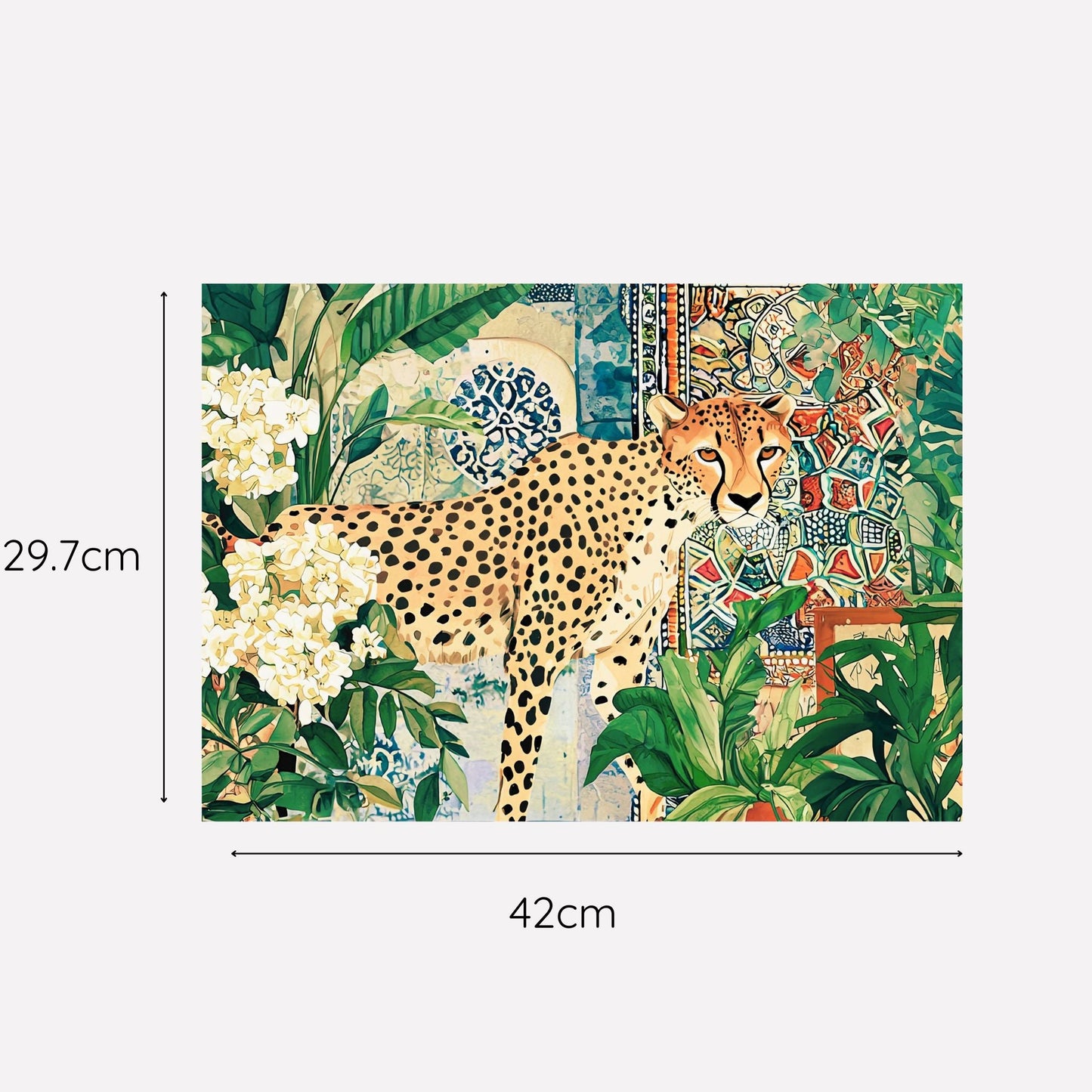 Jungle Coast Cheetah Botanicals Paper Disposable Placemat - Navy Blue