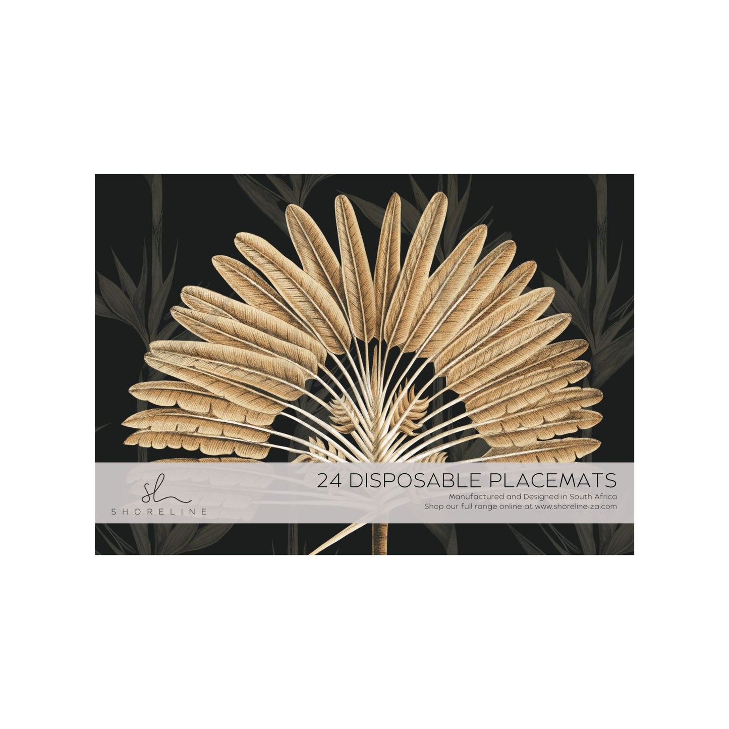 Safari Luxe Palm Grove Paper Disposable Placemat - Black