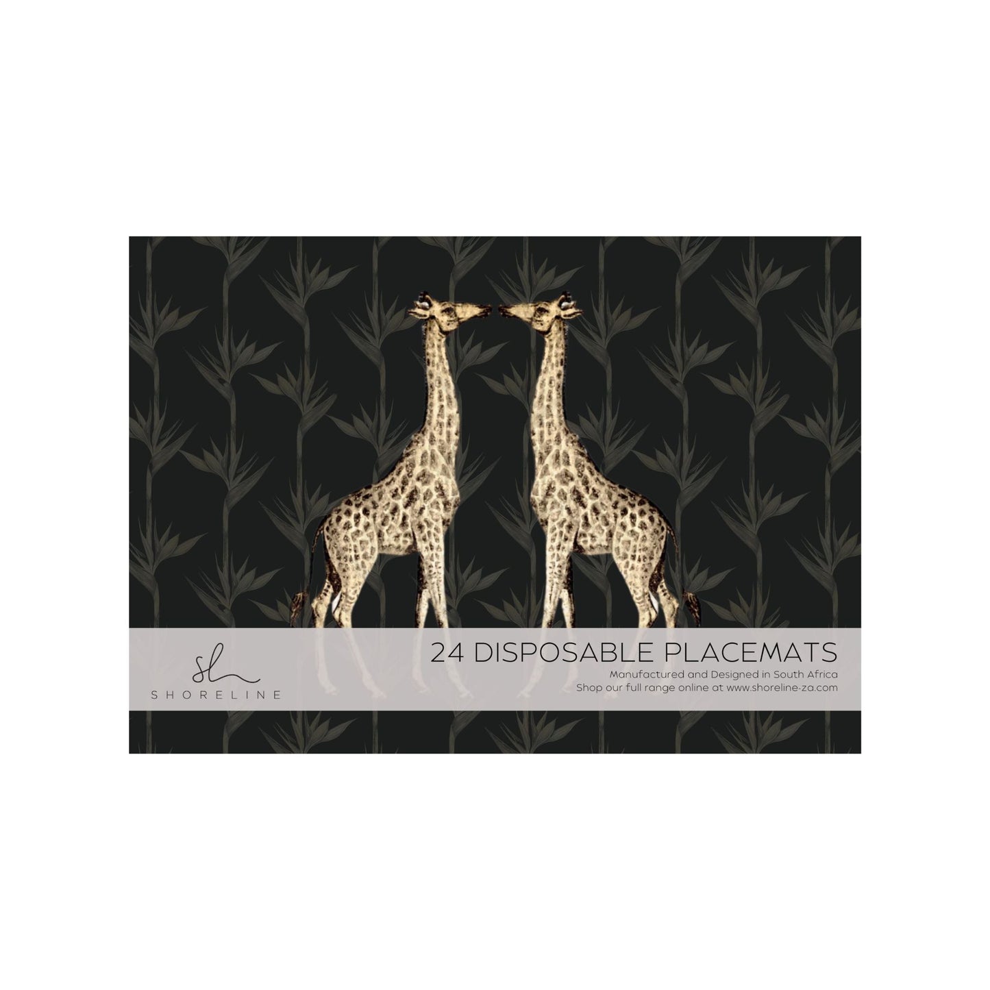 Safari Luxe Pair Disposable Paper Placemat - Black