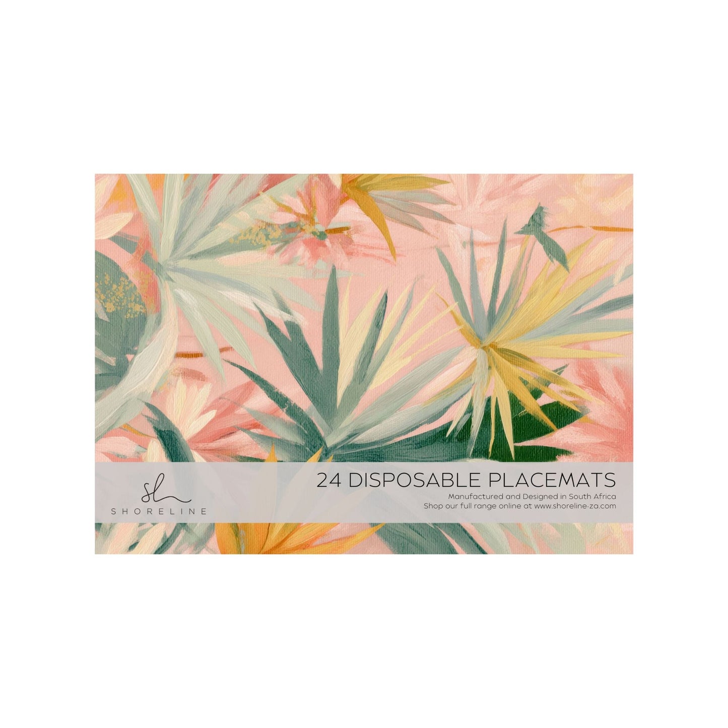 Summer Haze Palm Leaf Paper Disposable Placemat - Muted Pastels