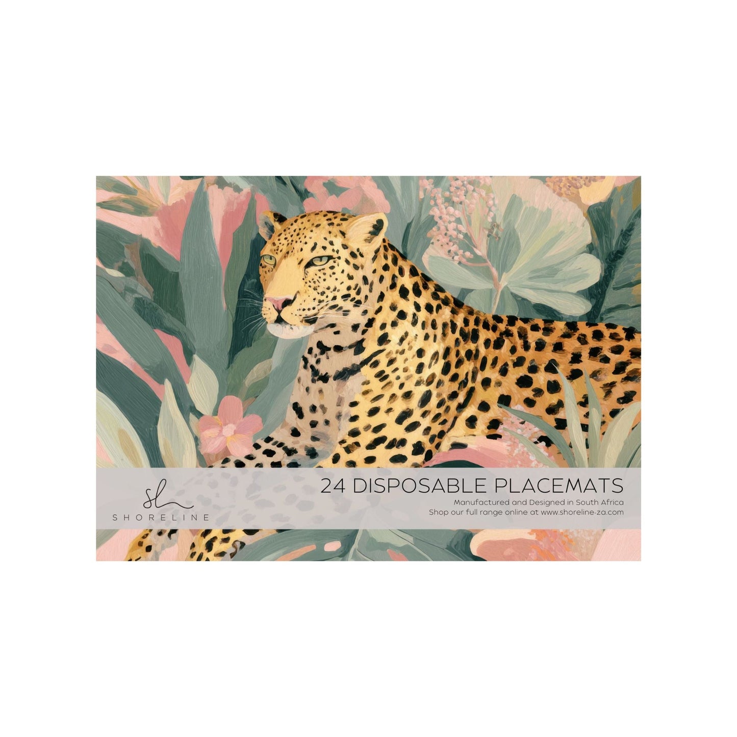 Summer Haze Cheetah Jungle Paper Disposable Placemat - Muted Pastels