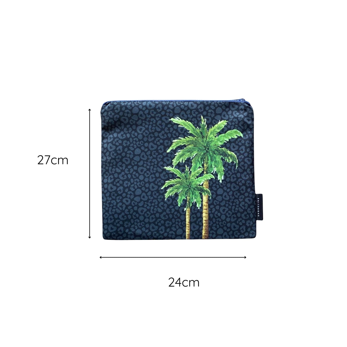 Poolside Bliss Leopard Palm Pop Toiletry Bag - Black Leopard