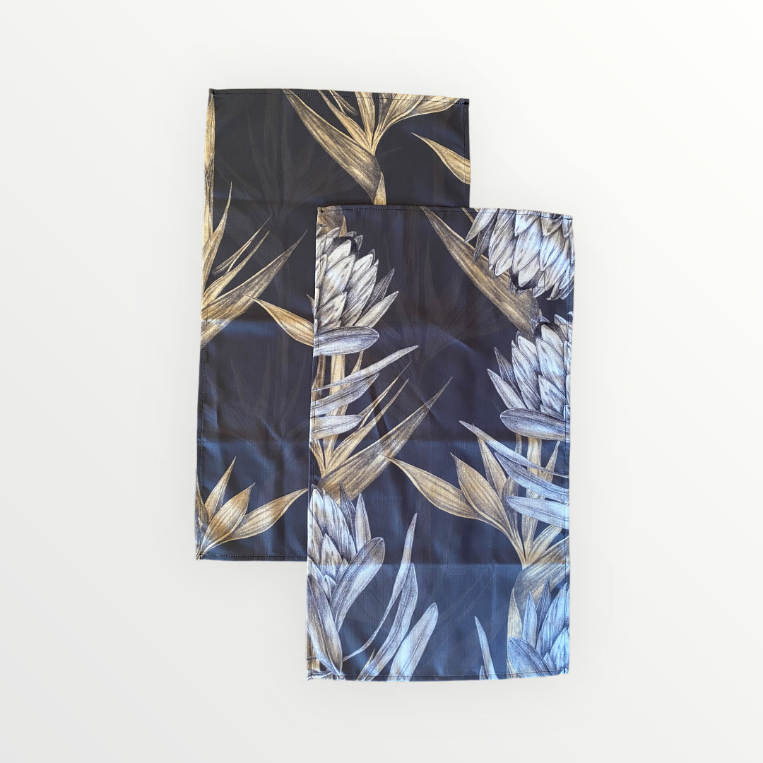 Shoreline Tea Towel Strelitzia Dark