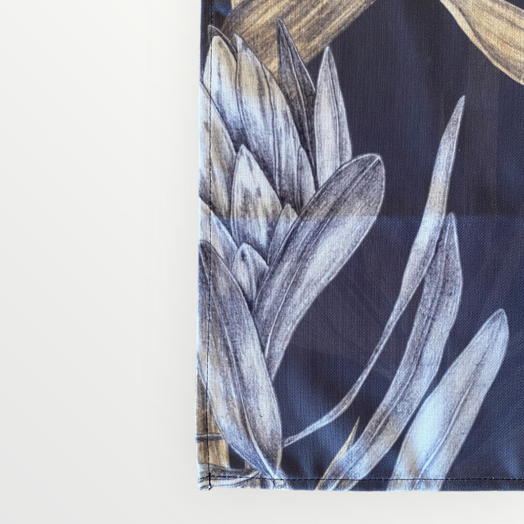 Tea Towel Protea Dark