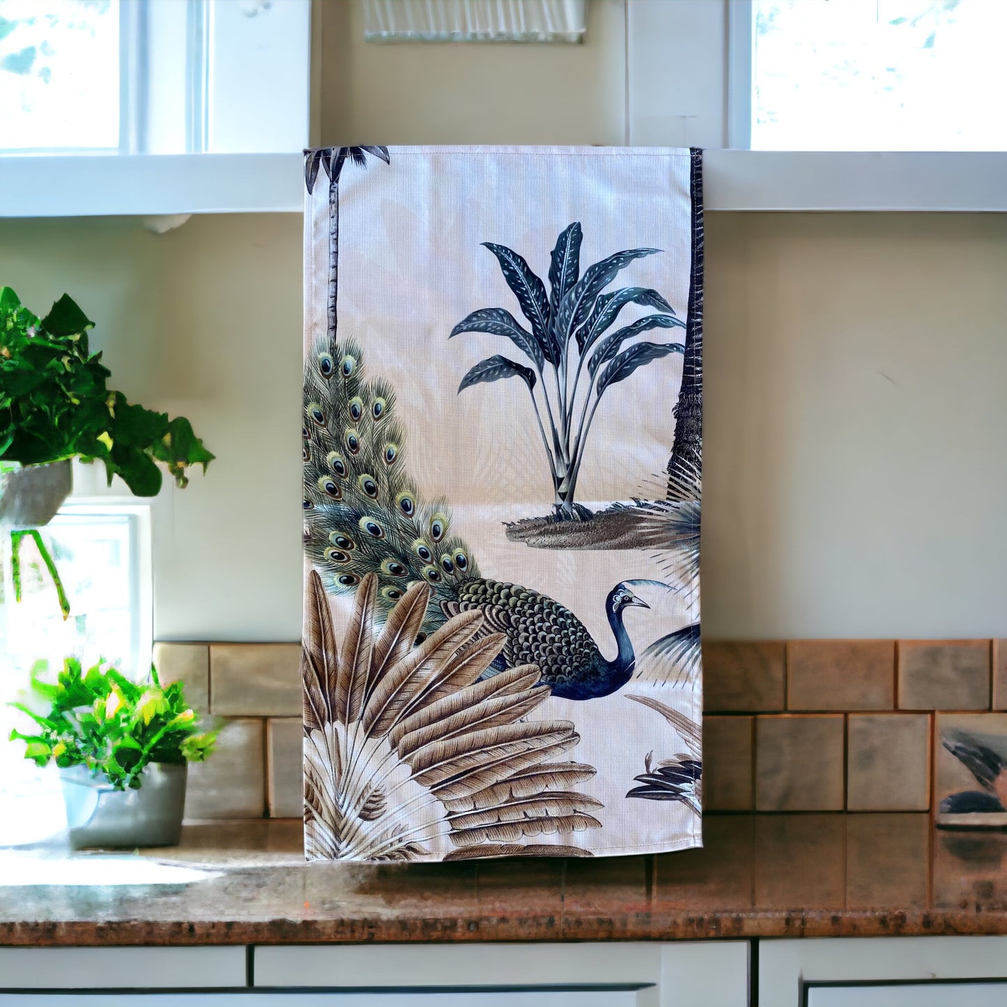 Shoreline Tea Towel Exotic Zanana Peacock