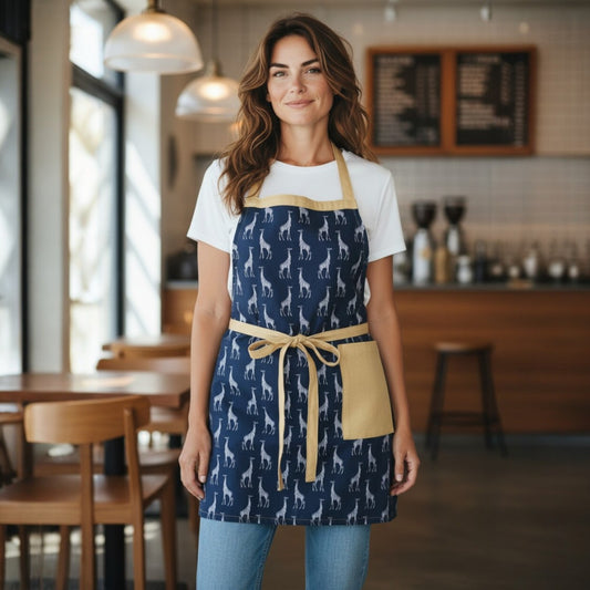 Safari Luxe Giraffe Apron - Black Gold