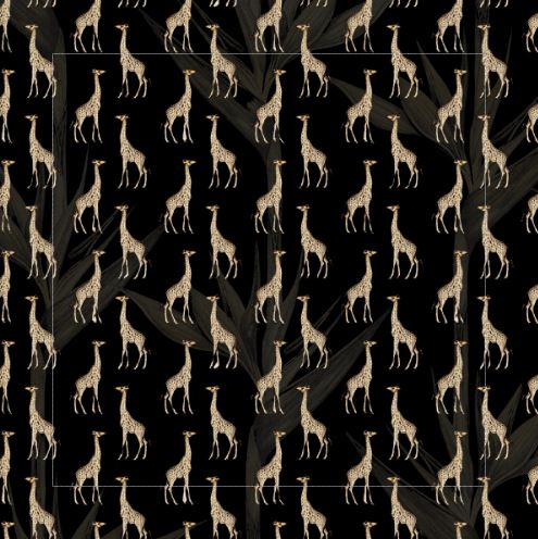 Safari Luxe Giraffe Tablecloth - Black Gold