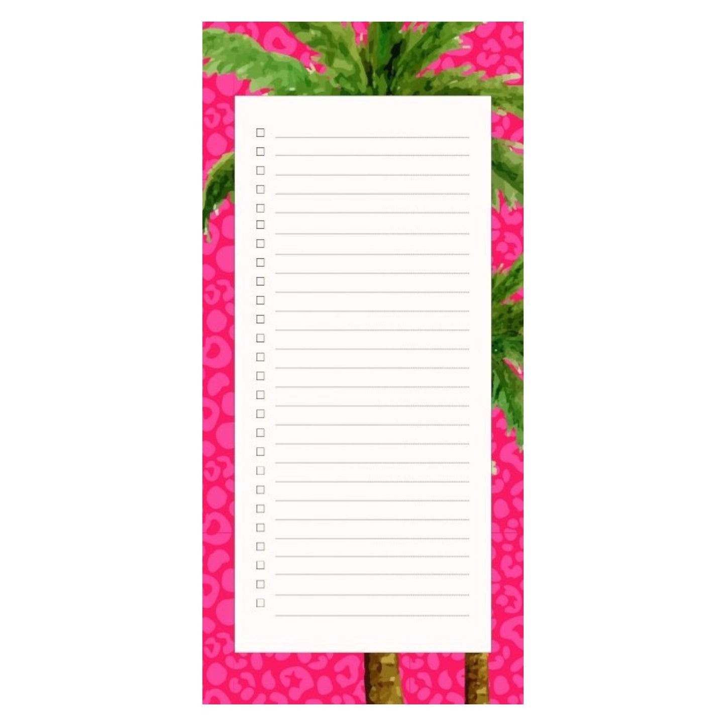 Magnetic Notepad Hot Pink Leopard Palm Tree To Do - Pink