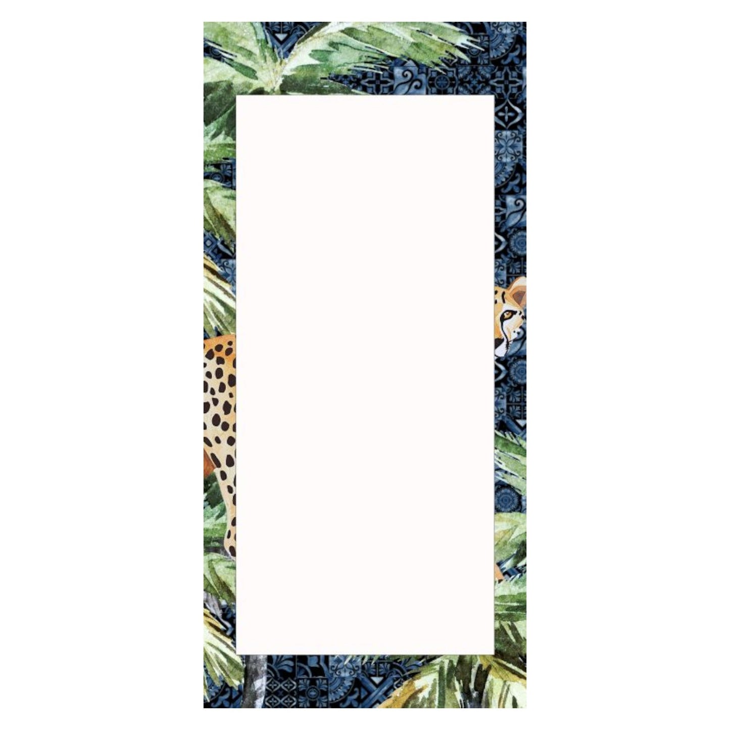 Magnetic Notepad Jungle Coast Cheetah Palm - Navy Blue