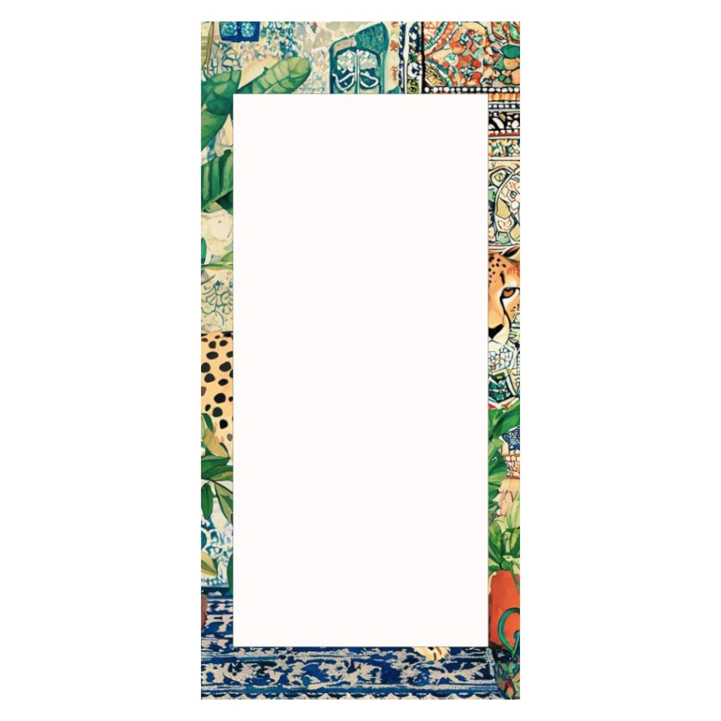 Magnetic Notepad Jungle Coast Cheetah Botanicals - Navy Blue