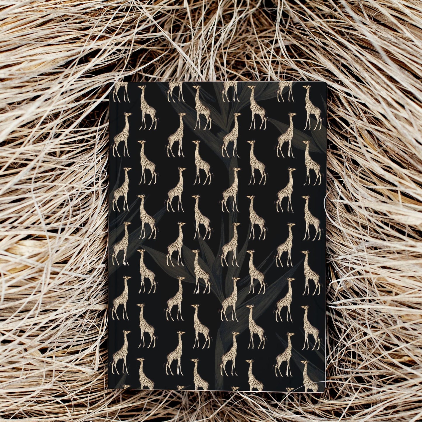 Notebook Safari Luxe Giraffe Pattern - Black