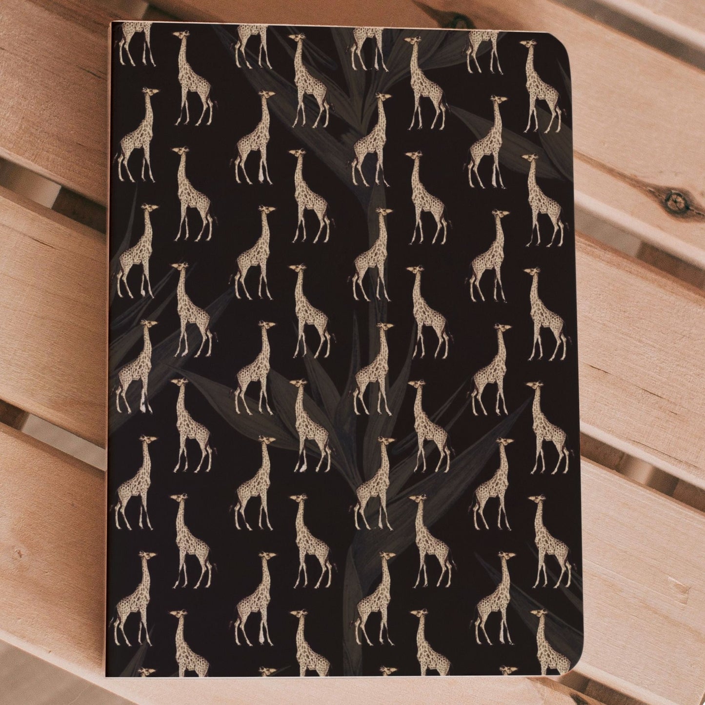 Notebook Safari Luxe Giraffe Pattern - Black