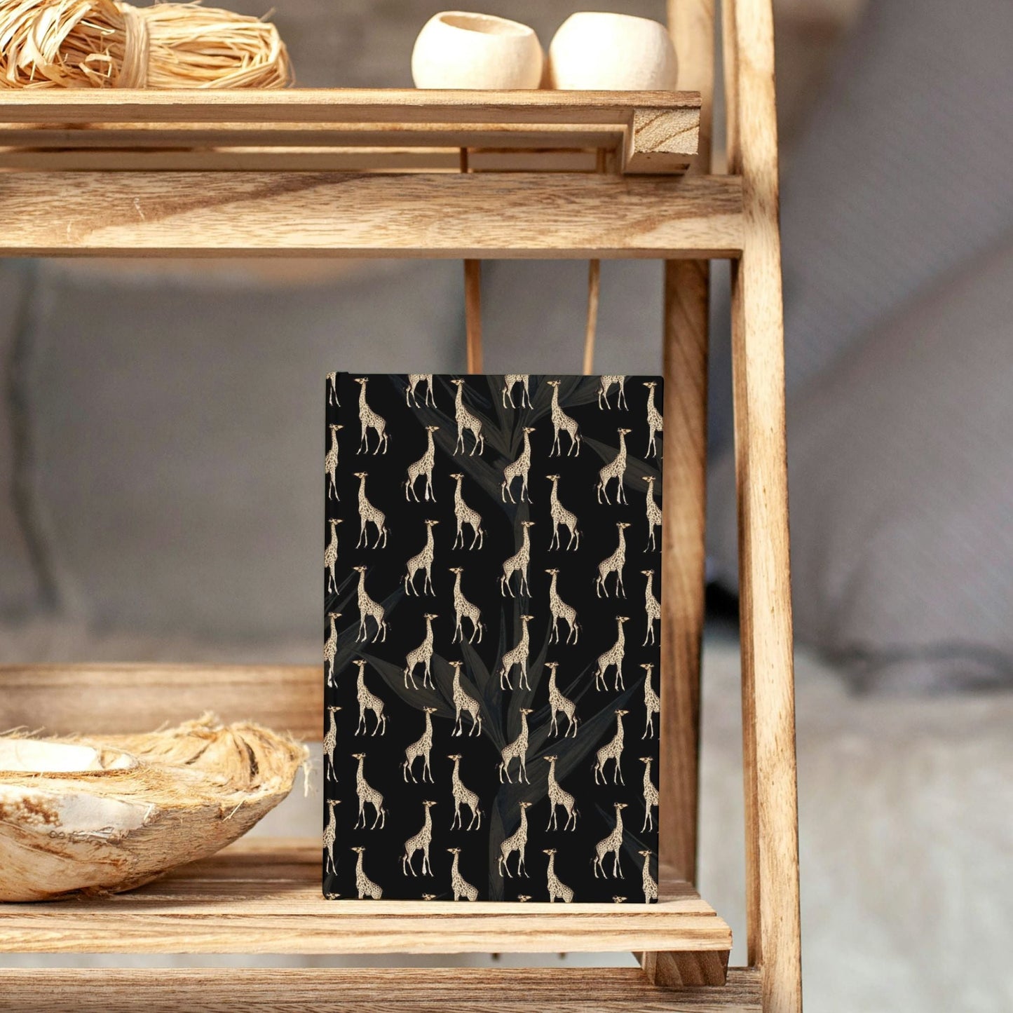 Notebook Safari Luxe Giraffe Pattern - Black