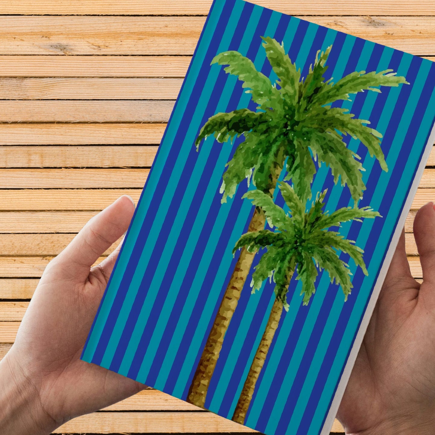 Notebook Cabana Stripe Palm - Blue