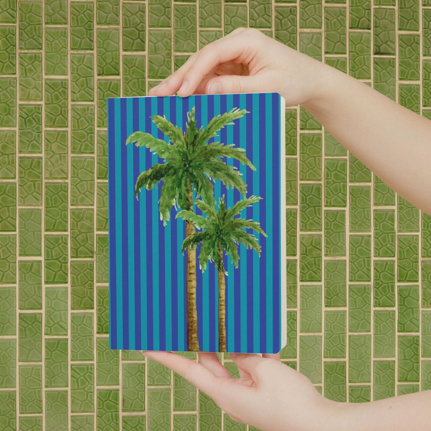 Notebook Cabana Stripe Palm - Blue