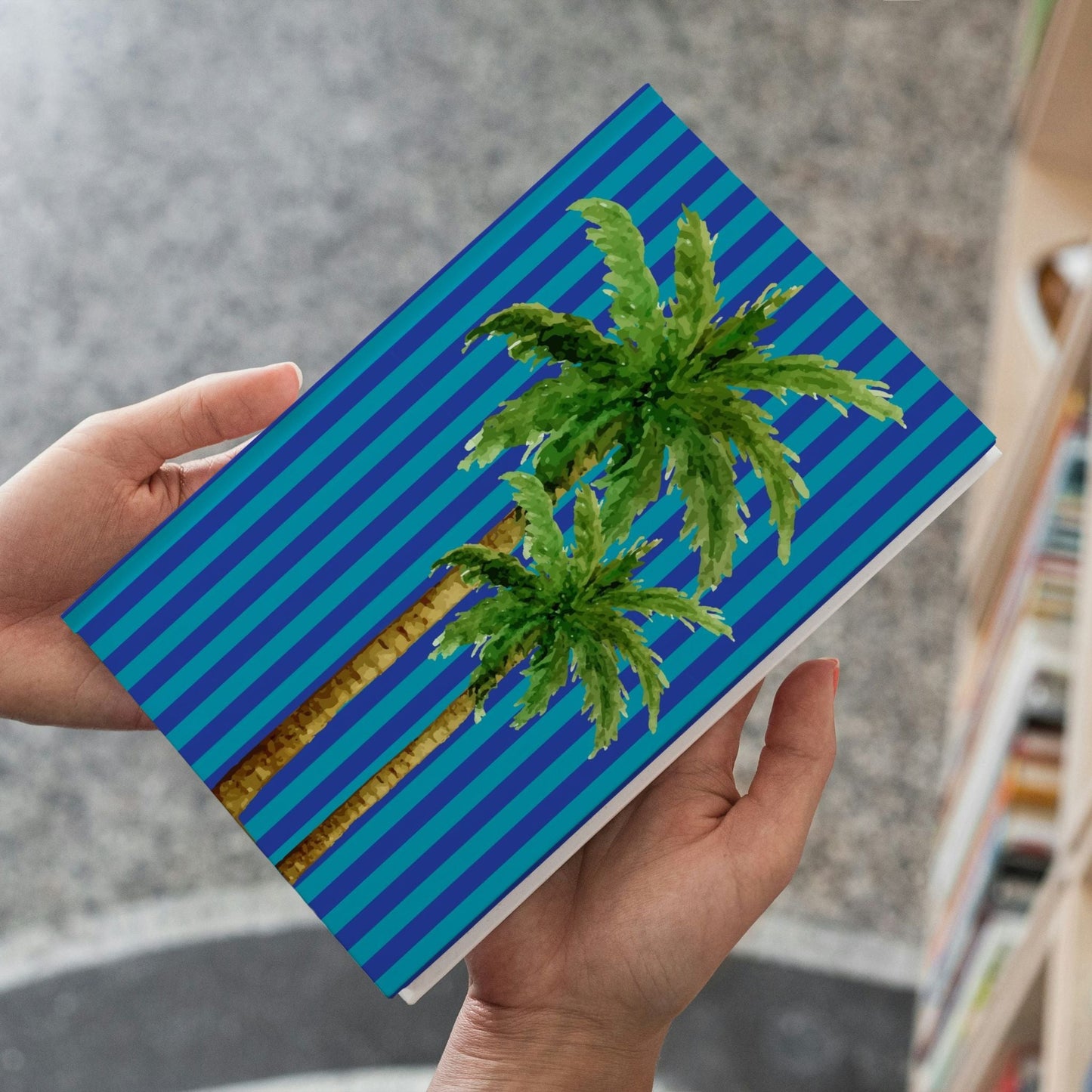 Notebook Cabana Stripe Palm - Blue