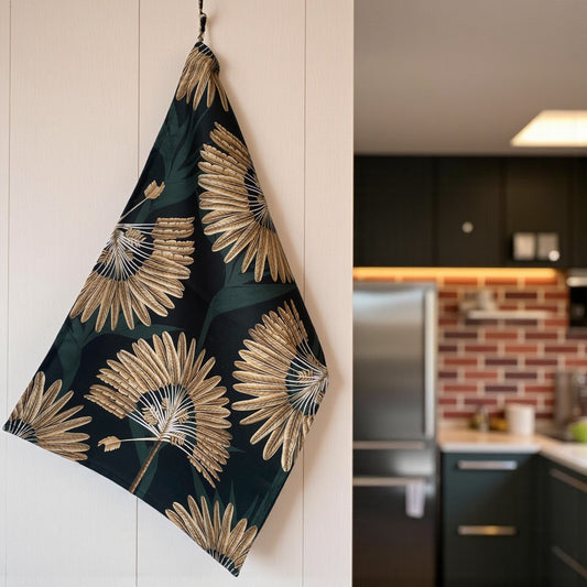 Safari Luxe Palm Grove Tea Towel - Dark Golden