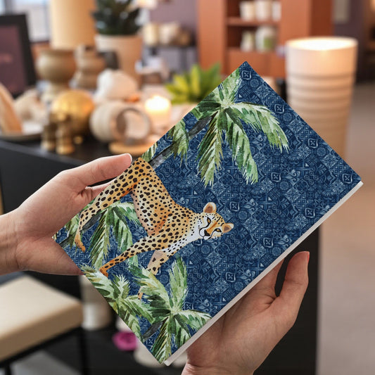 Notebook Jungle Coast Cheetah Palm - Navy Blue