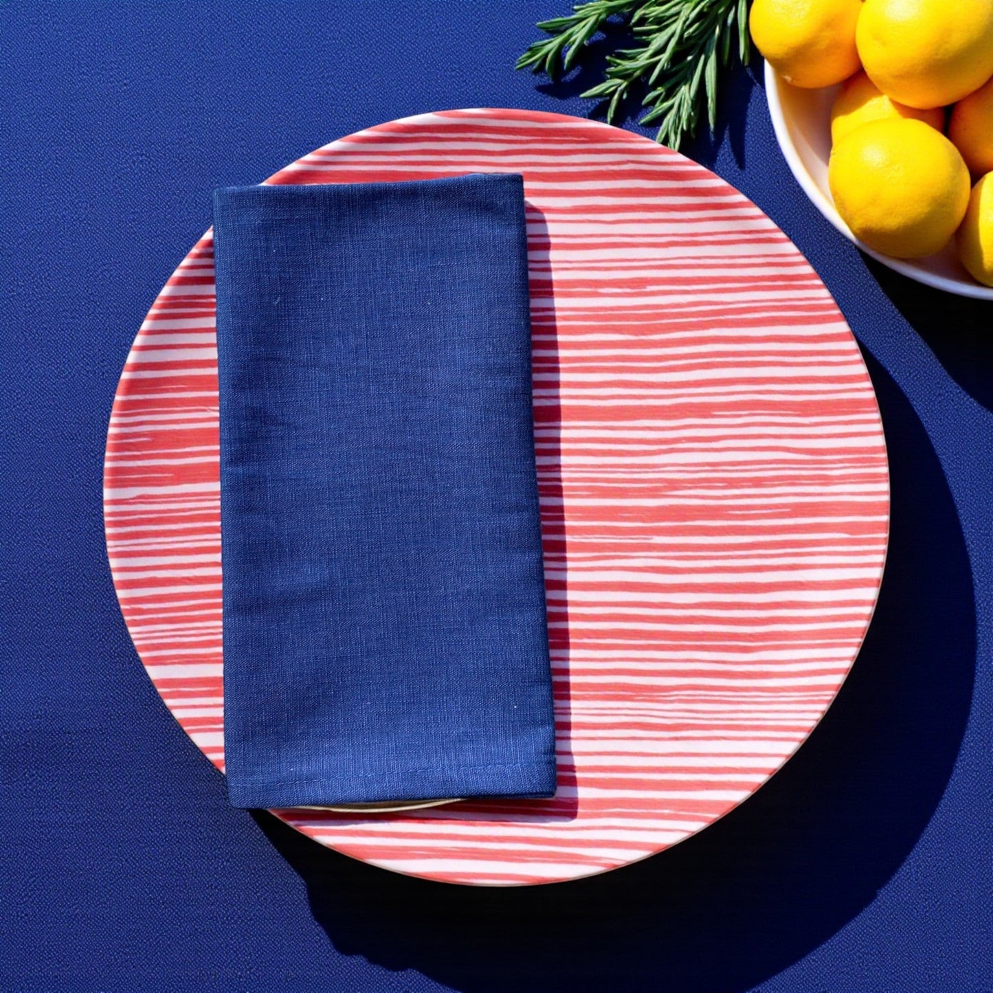 Set 2 Jungle Coast Napkin Solid Colour - Navy Blue