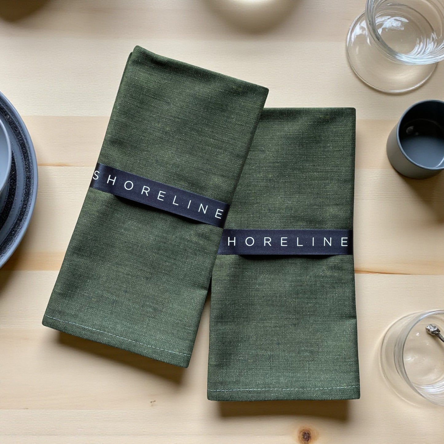 Set 2 Exotic Opulence Napkin Solid Colour - Emerald Green