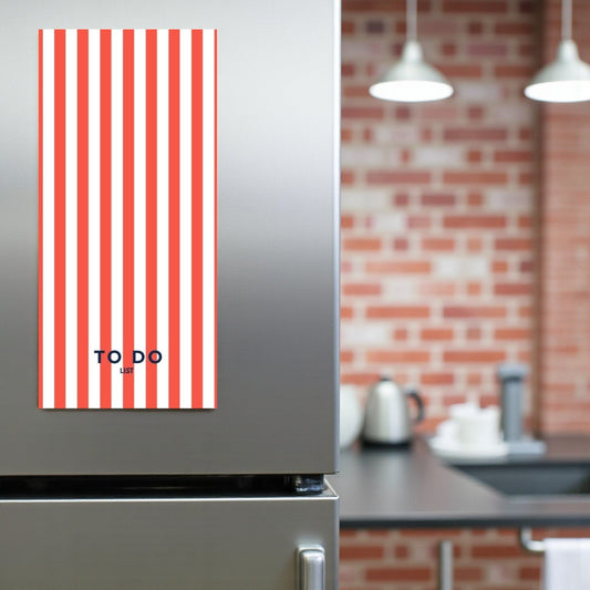Magnetic Notepad Shoreline Cabana Stripe To Do List - Red
