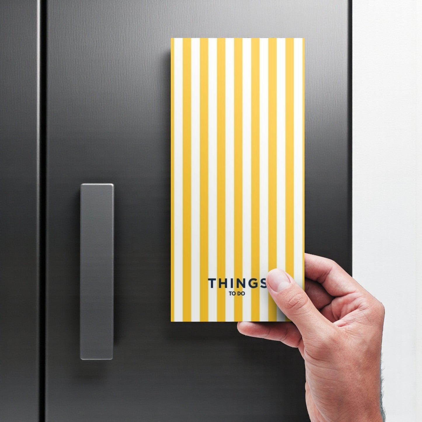 Magnetic Notepad Shoreline Cabana Stripe Things To Do - Yellow