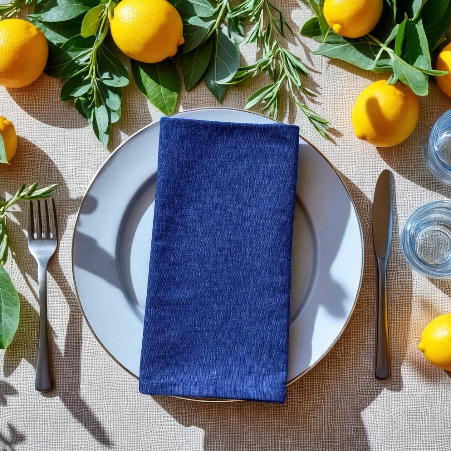 Set 2 Jungle Coast Napkin Solid Colour - Navy Blue