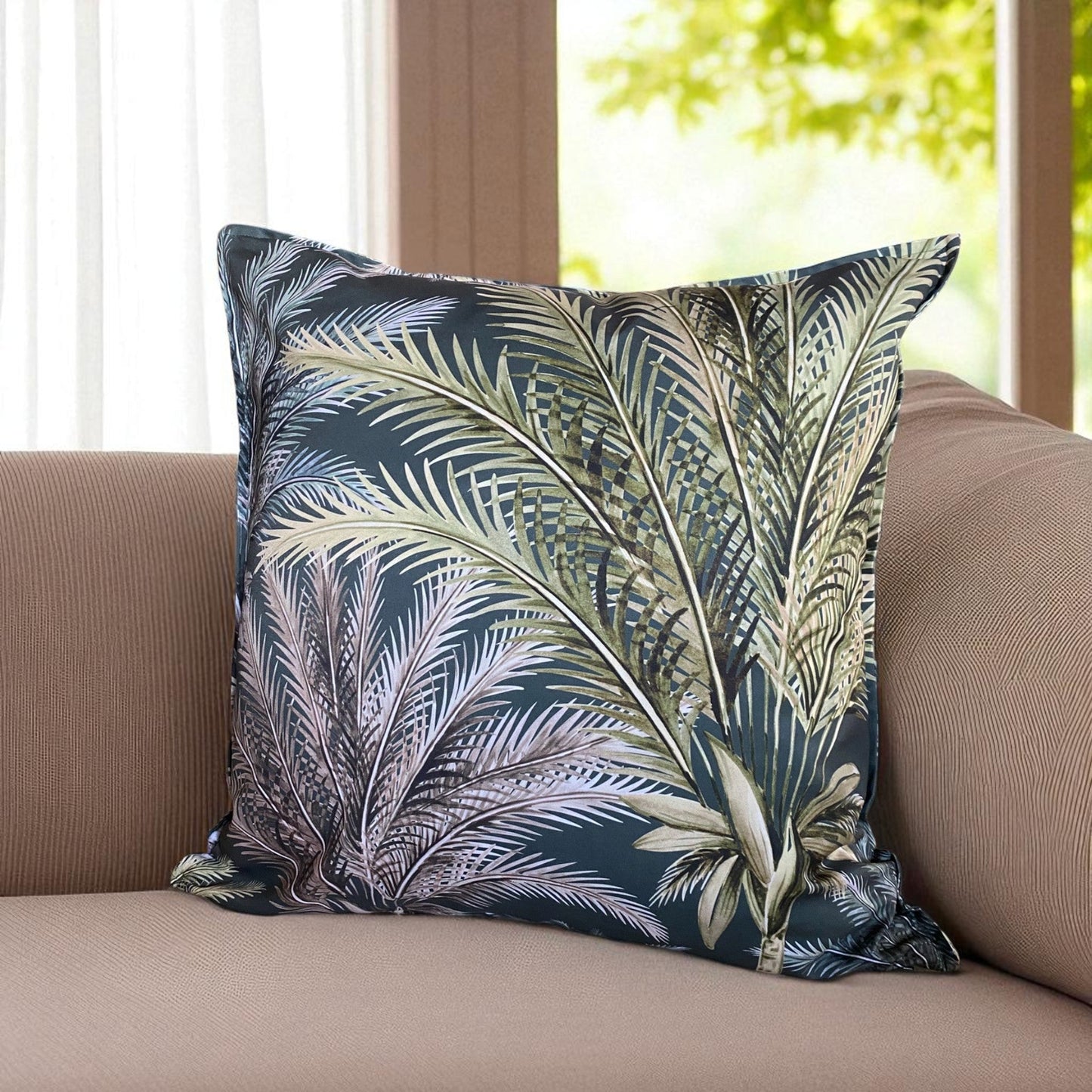 Exotic Tropic Palm Cushion Cover - Emerald Green