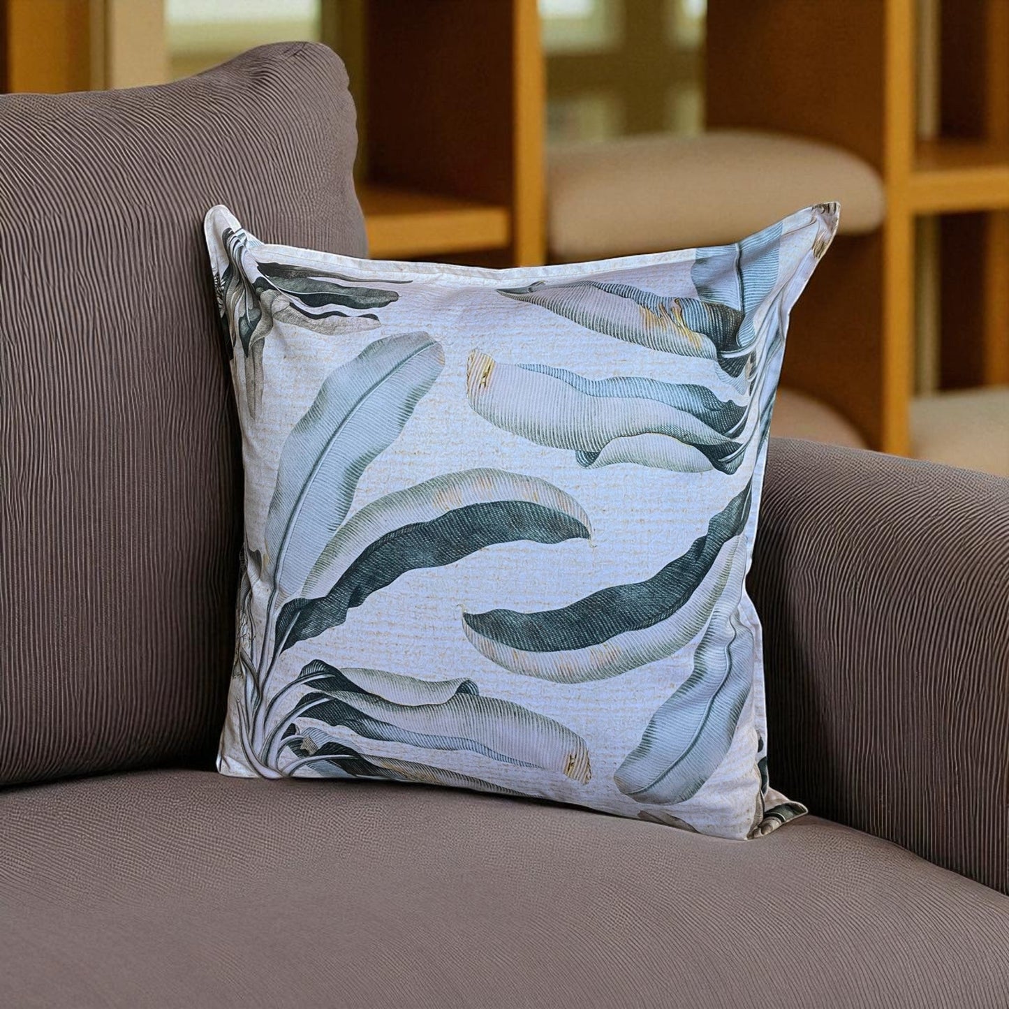 Exotic Banana Palm Cushion Cover - Natural
