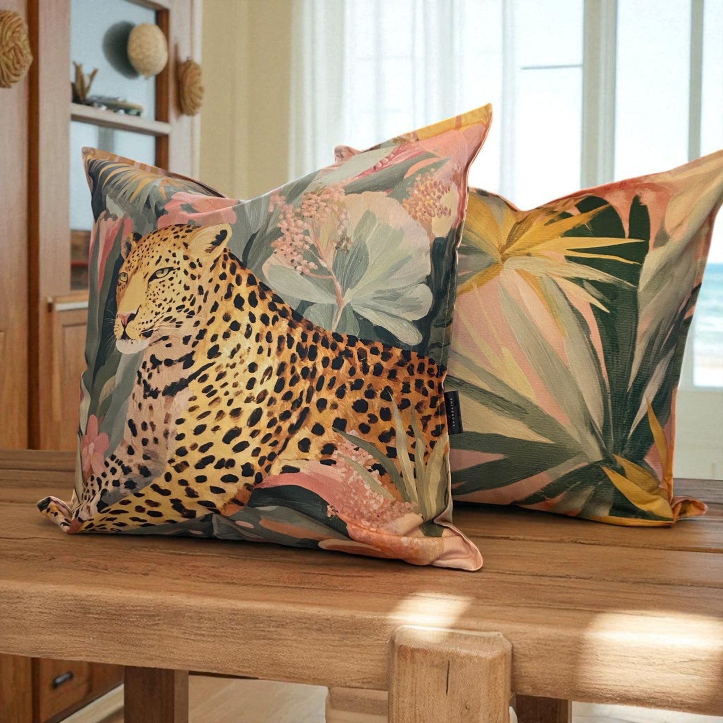 Summer Haze Cheetah Jungle Cushion Cover - Muted Pastel