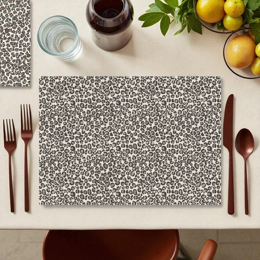 Safari Luxe Textured Leopard Print Disposable Paper Placemat - Natural