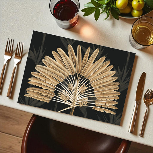 Safari Luxe Palm Grove Paper Disposable Placemat - Black