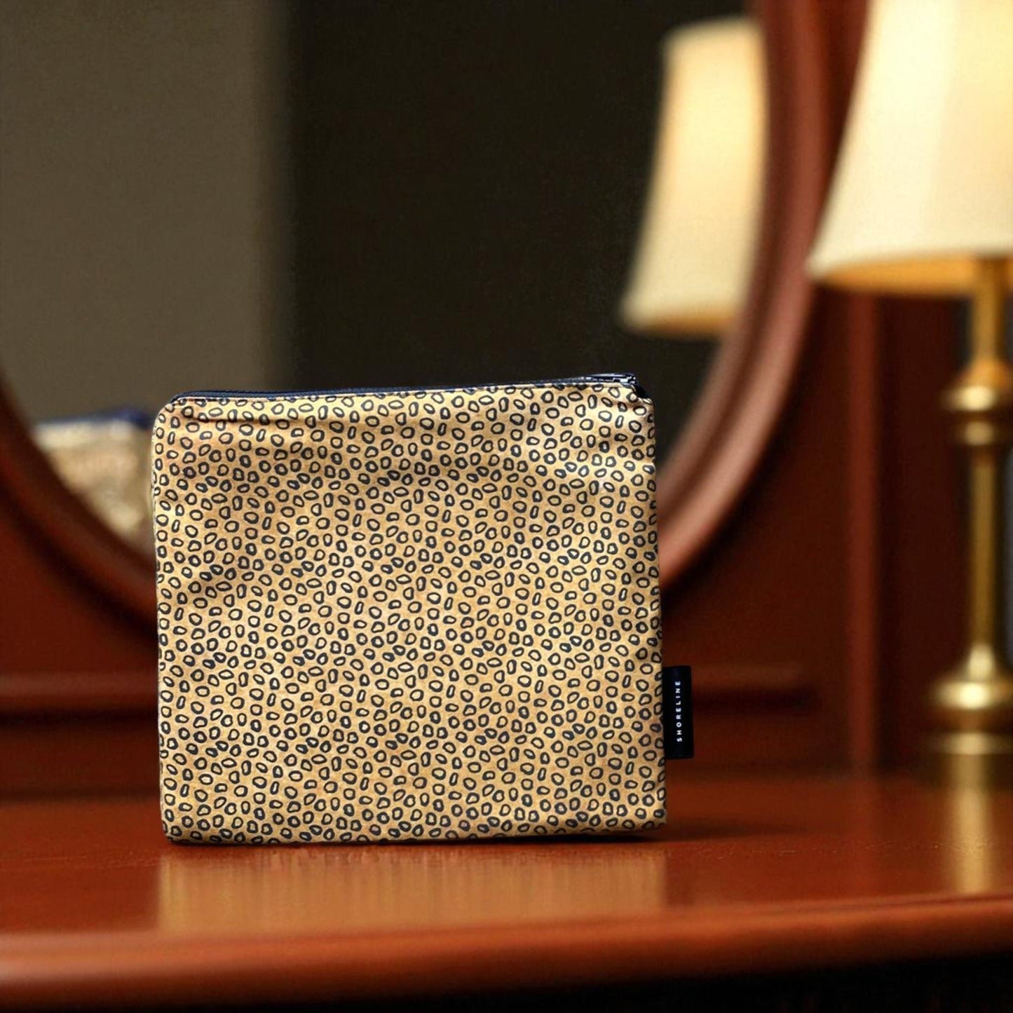 Safari Luxe Watercolour Spot Toiletry Bag - Rust