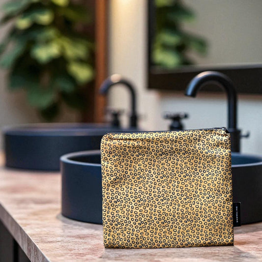 Safari Luxe Watercolour Spot Toiletry Bag - Rust