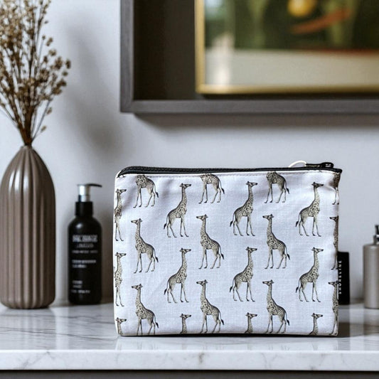 Safari Luxe Giraffe Cosmetic Bag - Natural