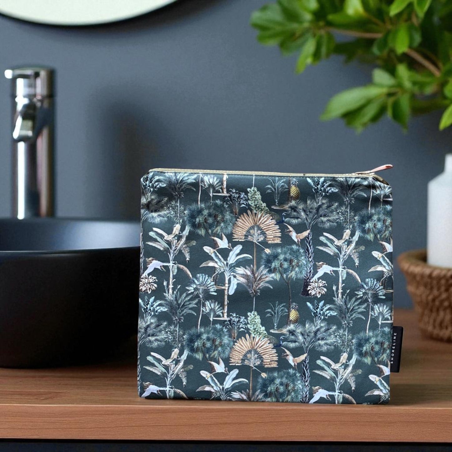 Exotic Palm Toiletry Bag - Emerald Green