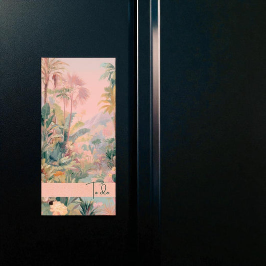 Magentic Notepad Summer Haze Jungle Landscape To Do - Muted Pastel