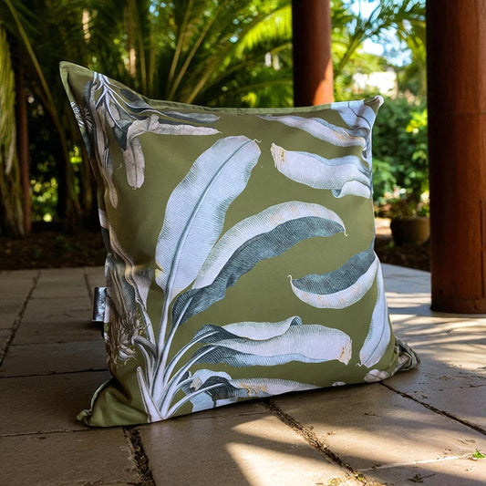 Exotic Banana Palm Cushion Cover -  Moss Green