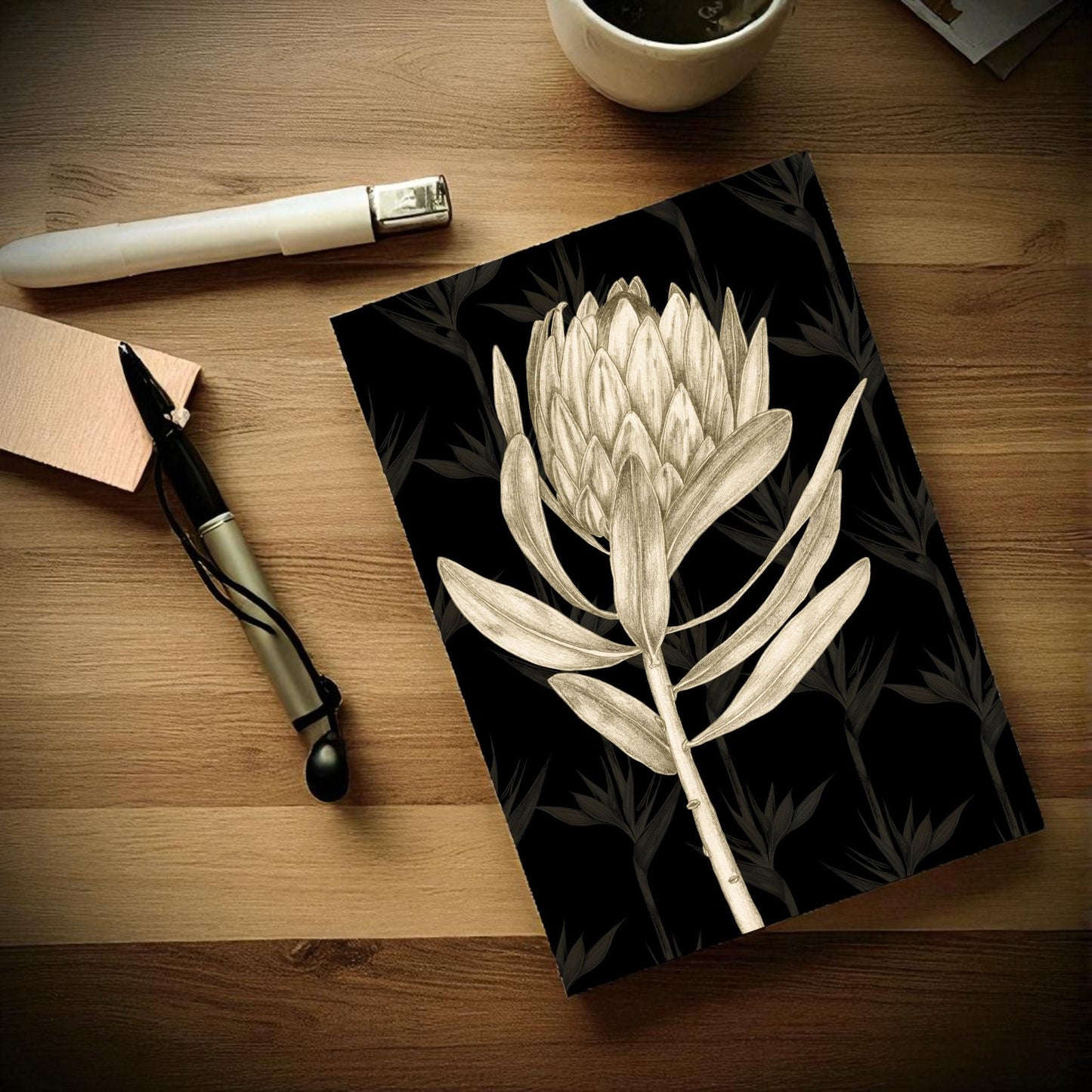 Notebook Safari Luxe Protea - Black