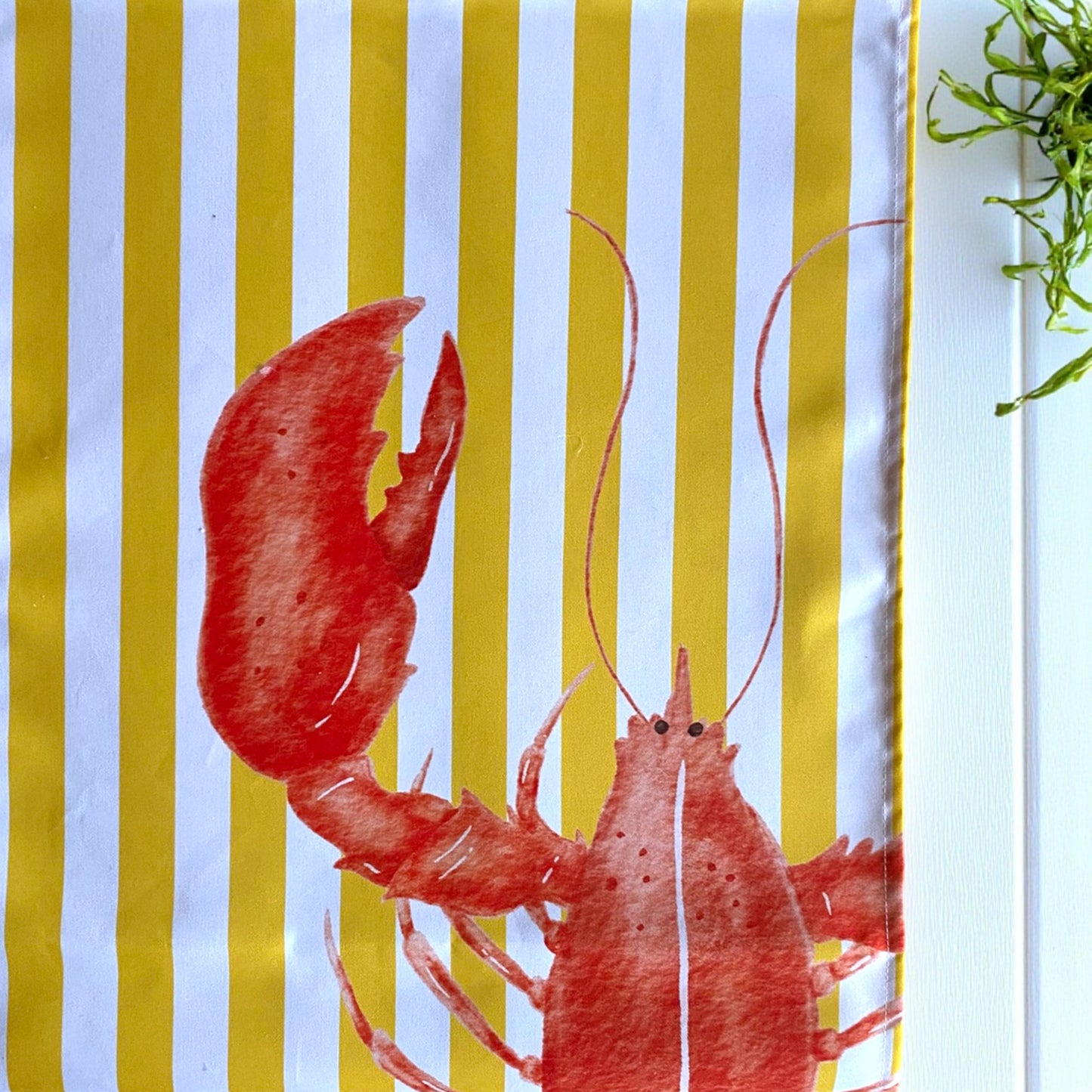 Cabana Stripe Lobster Table Runner - Yellow