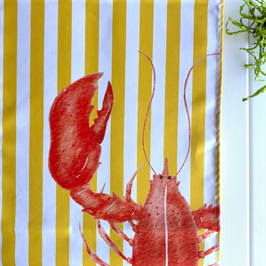 Cabana Stripe Lobster Table Runner - Yellow