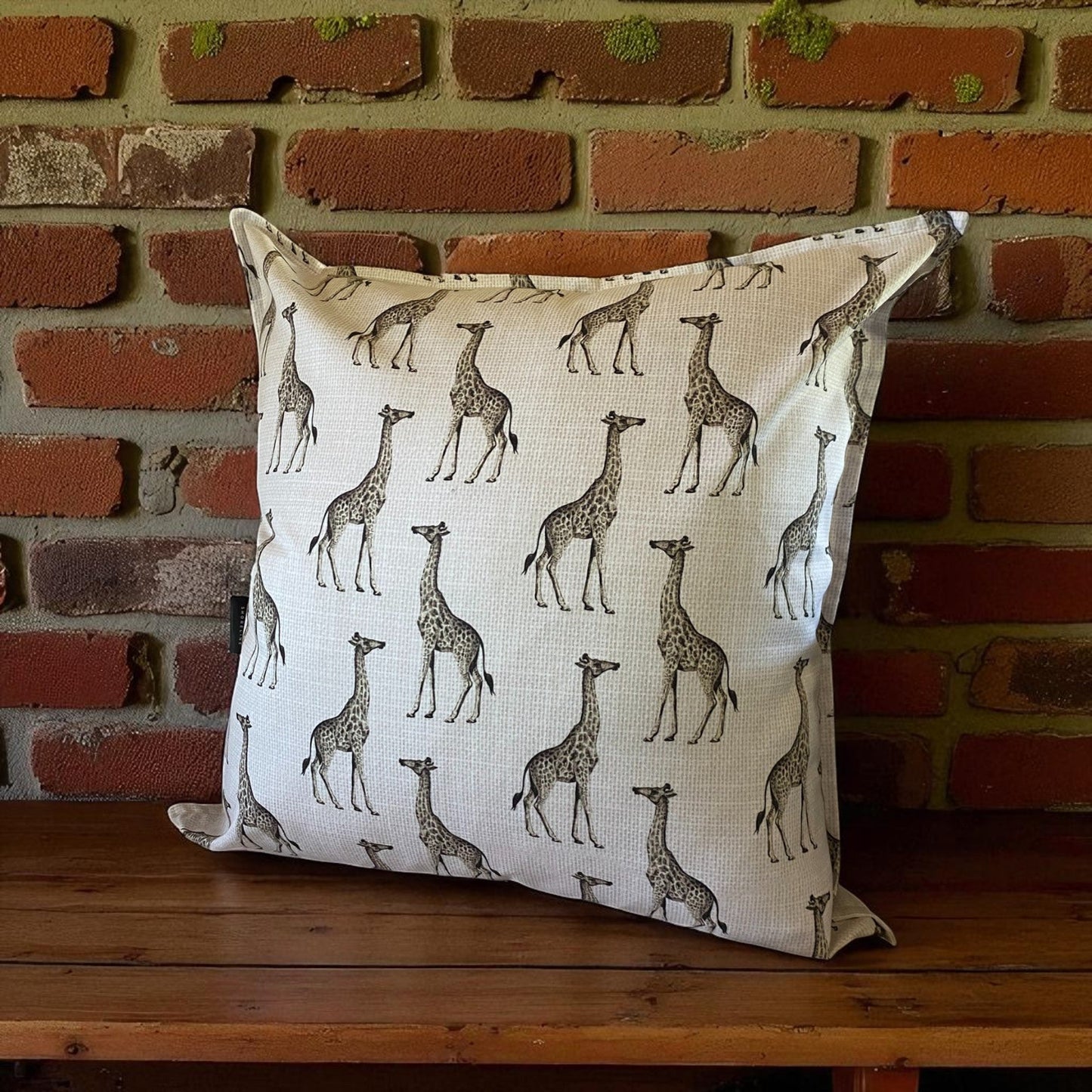 Safari Luxe Giraffe Pattern Cushion Cover - Natural