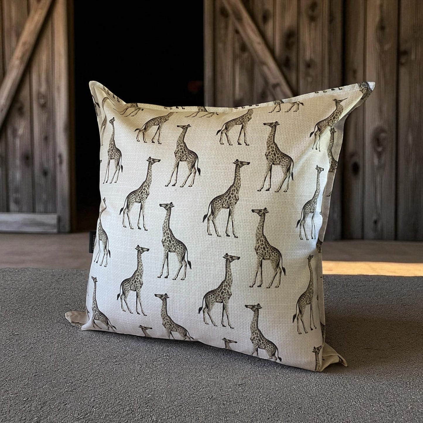 Safari Luxe Giraffe Pattern Cushion Cover - Natural