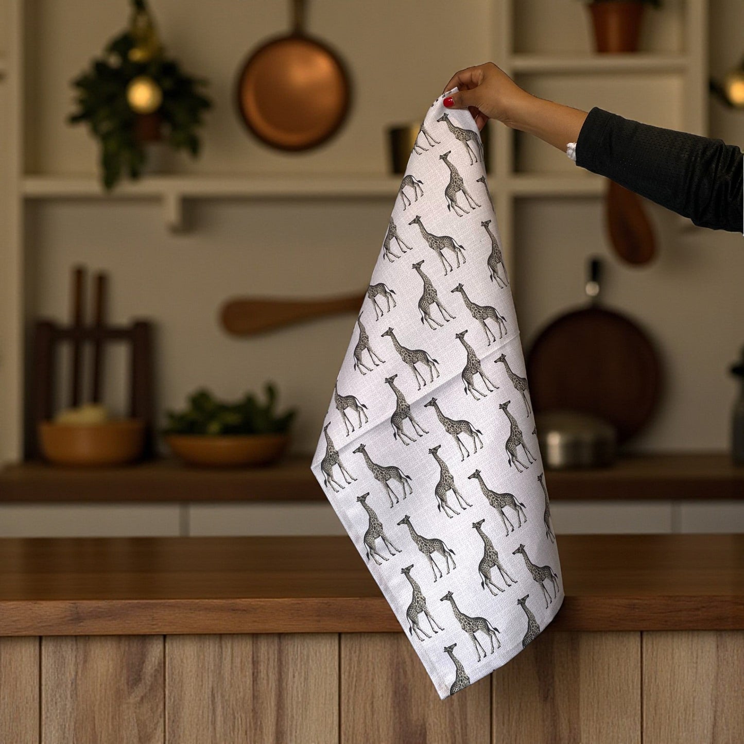 Safari Luxe Giraffe Tea Towel - Natural