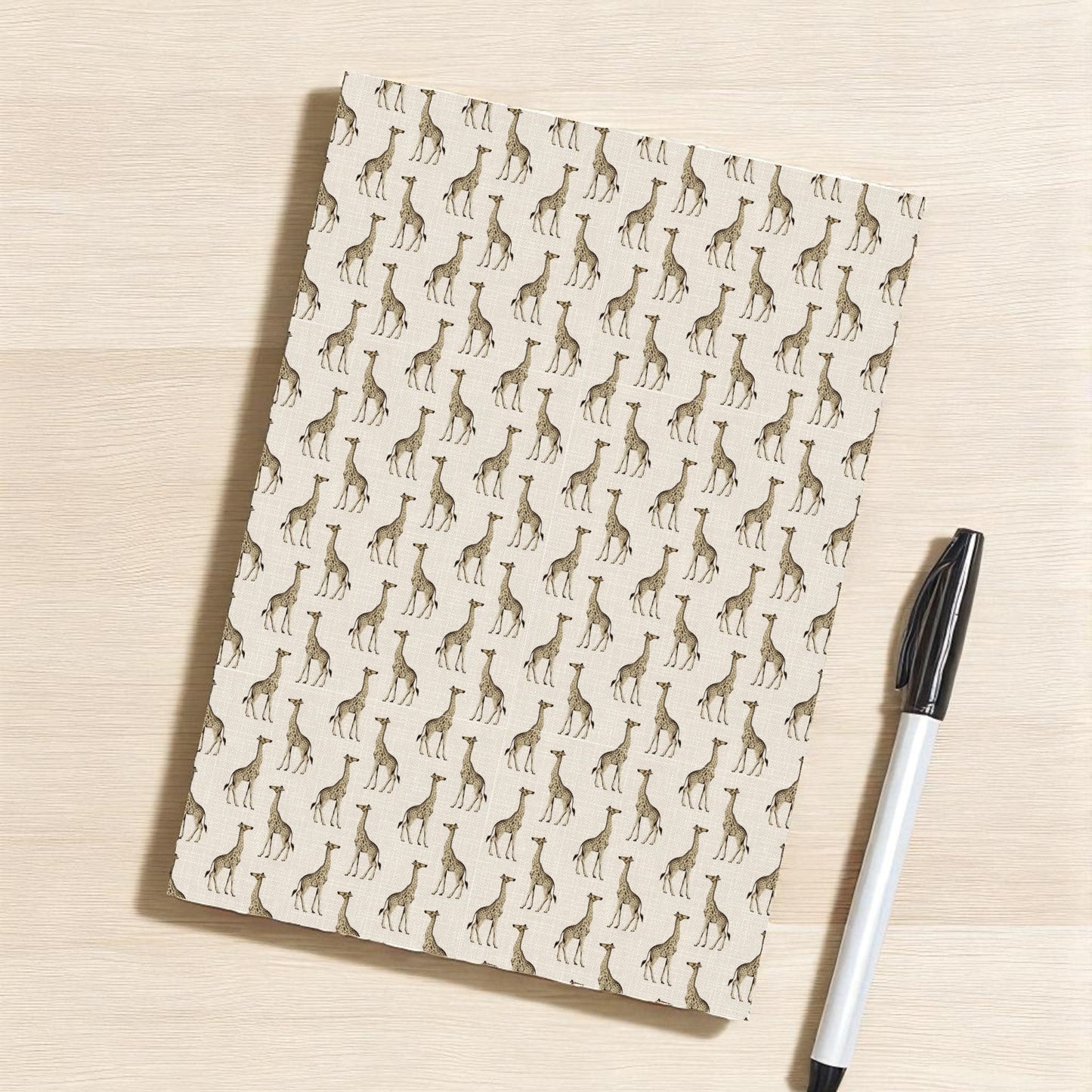 Notebook Safari Luxe Giraffe Pattern - Natural