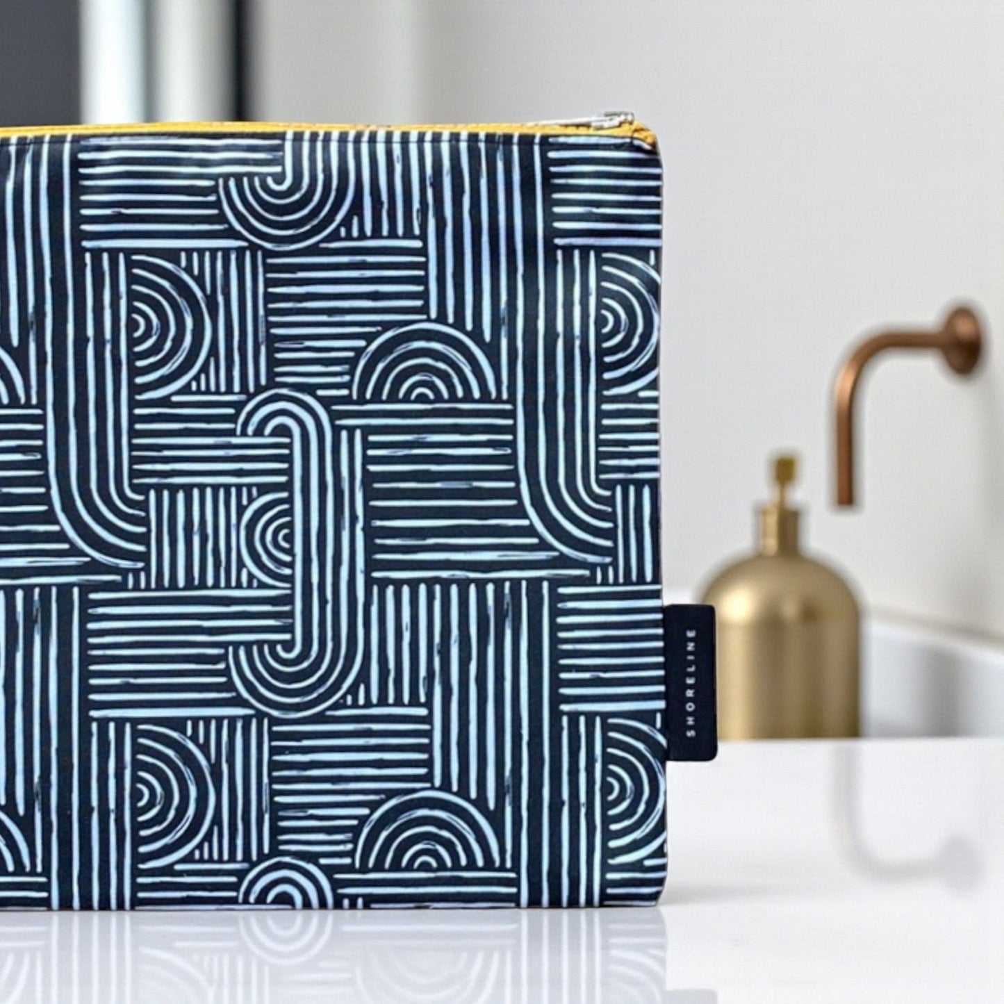 Safari Luxe Art Deco Geometic Toiletry Bag - Black