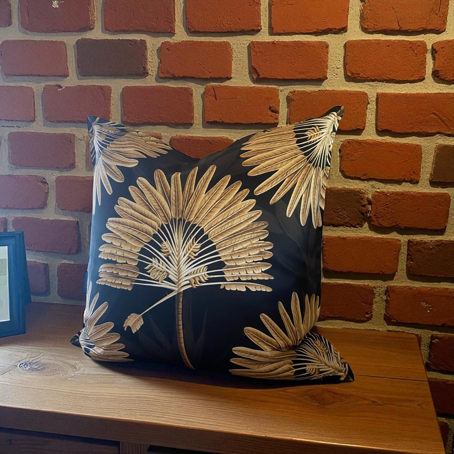 Safari Luxe Palm Grove Cushion Cover - Dark Golden