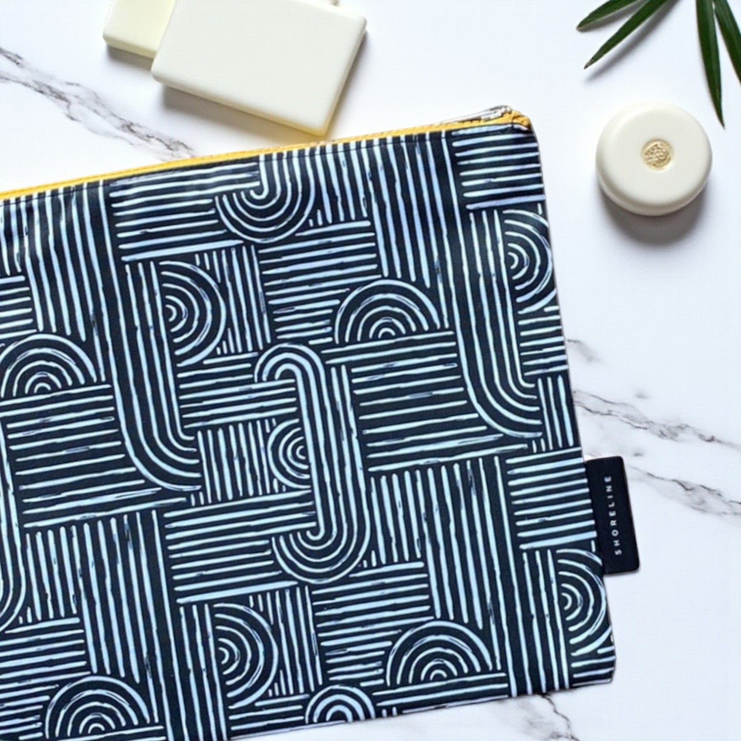 Safari Luxe Art Deco Geometic Toiletry Bag - Black