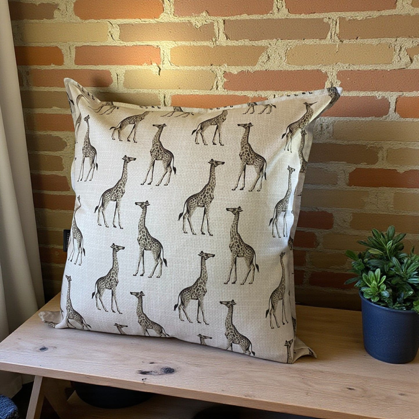 Safari Luxe Giraffe Pattern Cushion Cover - Natural
