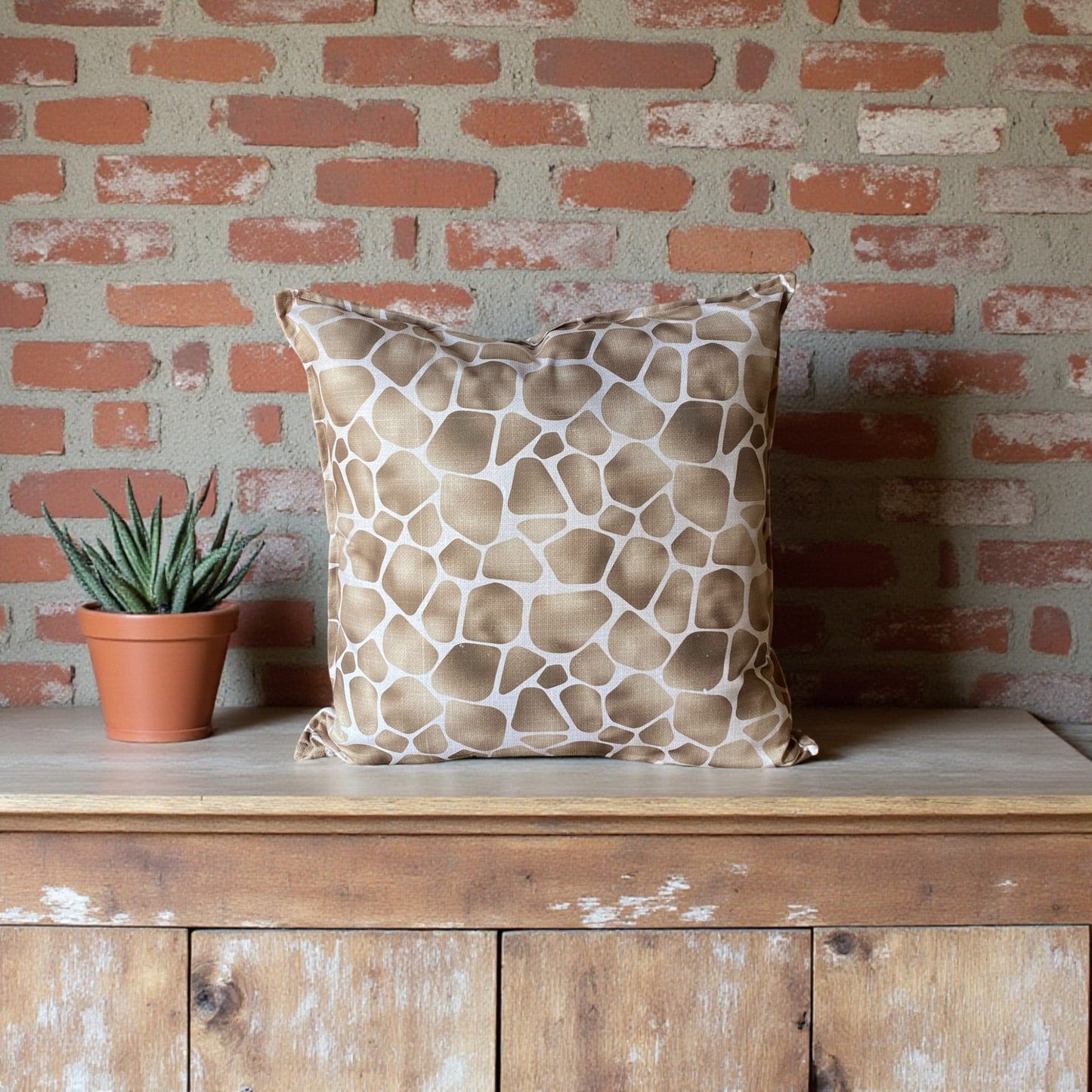 Safari Luxe Textured Giraffe Hide Cushion Cover - Natural